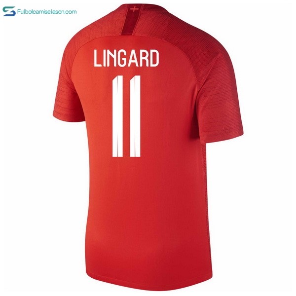 Camiseta Inglaterra 2ª Lingard 2018 Rojo